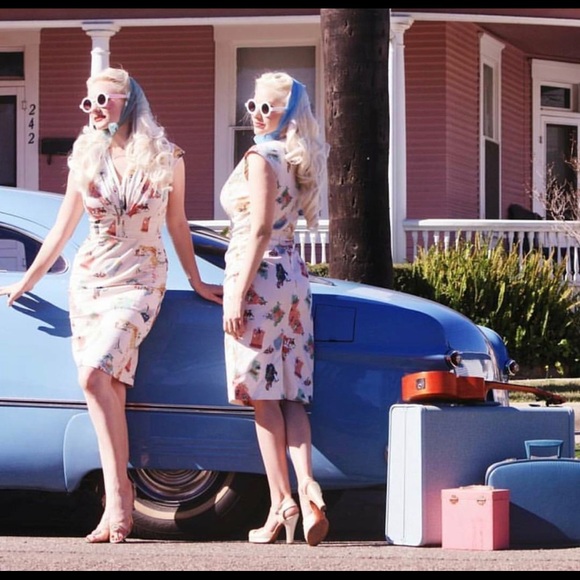 Millie Moore Pinup Wiggle Dress Small - Picture 8 of 11